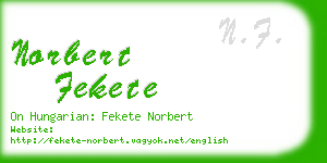 norbert fekete business card